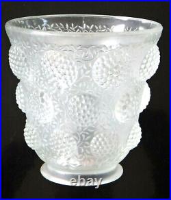 Superbe vase verre Les cabochons Verlys glass Art déco 1930