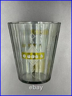 Superbe vase verre bicolore Art Déco décor géometrique Karl PALDA