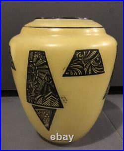Théodore LEGRAS Vase en verre Art Déco