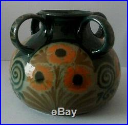 Très beau vase céramique Alsace Soufflenheim signé Elchinger époque Art Deco