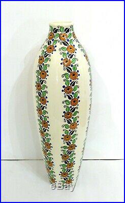 Très grand vase Art Déco par Charles Catteau pour Boch La Louvière 1924