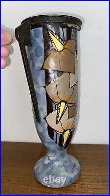 VASE ART DECO ANCIEN GRÈS ÉMAILLÉ signé LOUIS DAGE (1885 1963) & EUGENE VAL