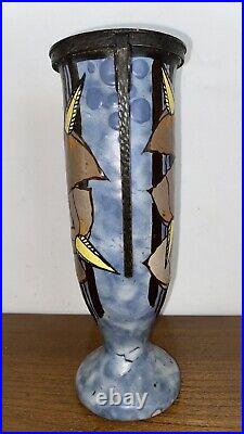 VASE ART DECO ANCIEN GRÈS ÉMAILLÉ signé LOUIS DAGE (1885 1963) & EUGENE VAL