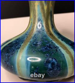 VASE grès cristallisation ART NOUVEAU PIERREFONDS vintage art déco antique µ VASE grès cristallisation ART NOUVEAU PIERREFONDS vintage art déco antique µ