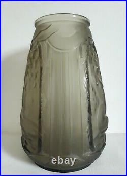 VERLYS (1925-1946) vase en verre décor femmes nues 1930 Art Déco