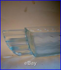 VERLYS Rare coupe vase moderniste verre satiné art deco dlg Sabino etling