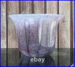 VERLYS VASE Rare art déco violet pâte de verre vase signed 1930