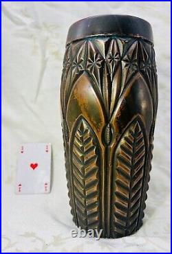 Val Saint Lambert Vase Leon Ledru Galvanoplastie Cuivre Metal Art Deco