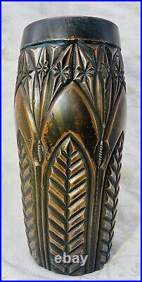 Val Saint Lambert Vase Leon Ledru Galvanoplastie Cuivre Metal Art Deco