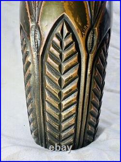 Val Saint Lambert Vase Leon Ledru Galvanoplastie Cuivre Metal Art Deco