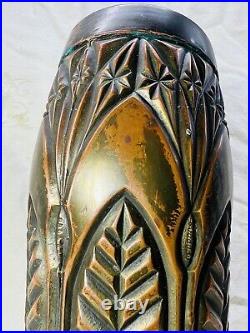 Val Saint Lambert Vase Leon Ledru Galvanoplastie Cuivre Metal Art Deco