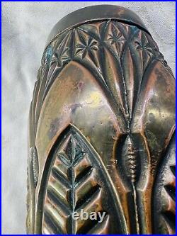 Val Saint Lambert Vase Leon Ledru Galvanoplastie Cuivre Metal Art Deco