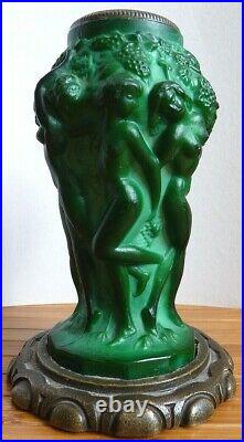 Vase ART DECO de Heinrich Hoffmann (1875-1939) Bohème bougeoir femme nue