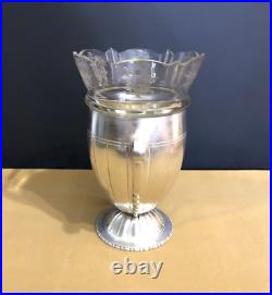 Vase ART DECO métal argenté BOUILLET BOURDELLE BB 22 cm Cristal Table Fleurs Vase ART DECO métal argenté BOUILLET BOURDELLE BB 22 cm Cristal Table Fleurs