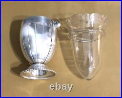 Vase ART DECO métal argenté BOUILLET BOURDELLE BB 22 cm Cristal Table Fleurs Vase ART DECO métal argenté BOUILLET BOURDELLE BB 22 cm Cristal Table Fleurs