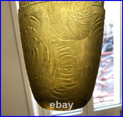 Vase ART DECO verre gravé à l'acide signé MONTJOYE SD 21 cm SAINT DENIS cristal