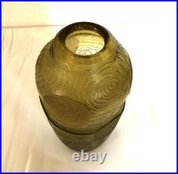 Vase ART DECO verre gravé à l'acide signé MONTJOYE SD 21 cm SAINT DENIS cristal