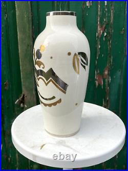 Vase Art Deco 1930 Faiencerie de Sainte Radegonde Tours Gustave Asch