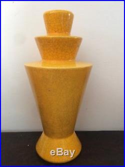 Vase Art Deco Céramique Craquelé Charles Catteau Boch