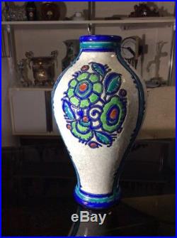 Vase Art Deco Charles Catteau Boch 28Cm