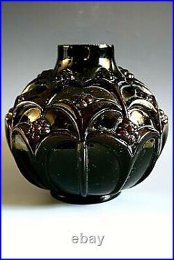 Vase Art Deco Cla Cristallerie Verre Noir Ebene