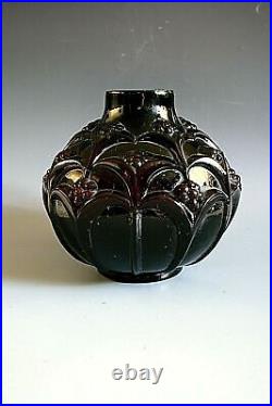 Vase Art Deco Cla Cristallerie Verre Noir Ebene