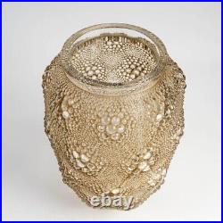 Vase Art Déco Davos Verre Patine Sépia René Lalique R. Lalique Glass