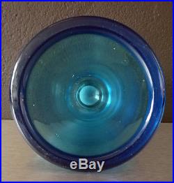 Vase Art Deco Dlg Jean Luce Verre Teinte Bleu