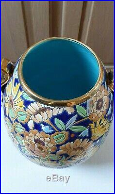 Vase Art Deco Faience Boch La Louviere 1925 Raymond Chevallier