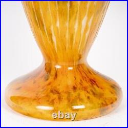 Vase Art Déco Fougères Charder Verre Français Cameo Glass Ferns Schneider
