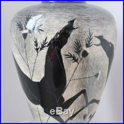 Vase. Art Deco. Georges Oriot. Pont Aven Studio. Bernard Buffet school. 40 cm