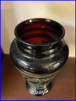 Vase Art Deco Paul Heller En Opaline Noire Et Sablage Titane Decor Savane