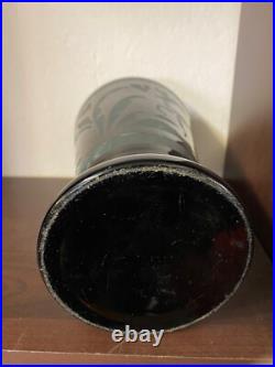 Vase Art Deco Paul Heller En Opaline Noire Et Sablage Titane Decor Savane