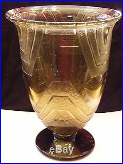 Vase Art Déco dégagé à l'acide Schneider 21,5 cm