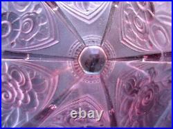 Vase Art Déco hexagonal, verre violet signé Verlys France