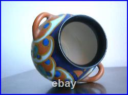 Vase Art déco Céramique Faïence Gouda décor 1930 Ancien