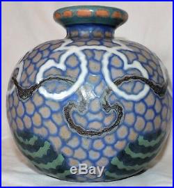 Vase Boule Art Deco En Gres De Revernay Digoin 149/32