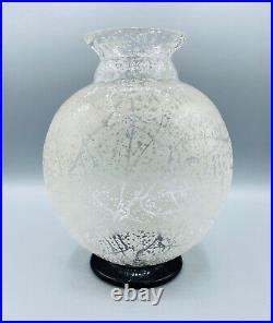 Vase Boule Art Deco En Verre Grave A L'acide Signe Daum Nancy France Vers 1930