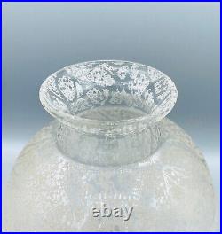 Vase Boule Art Deco En Verre Grave A L'acide Signe Daum Nancy France Vers 1930