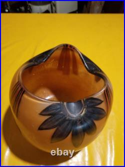 Vase Boule Art Deco Signé Leg Pour Legras