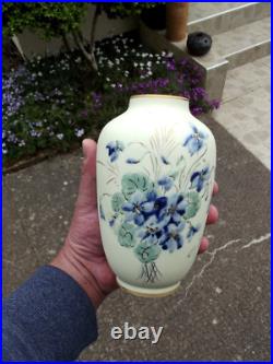 Vase Camille Tharaud porcelaine de Limoges violettes Art Déco signée G. Dupuy