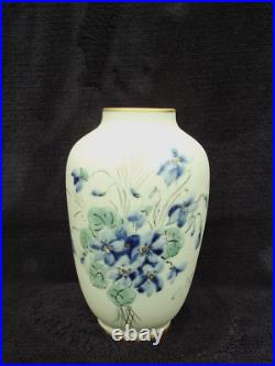 Vase Camille Tharaud porcelaine de Limoges violettes Art Déco signée G. Dupuy
