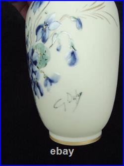 Vase Camille Tharaud porcelaine de Limoges violettes Art Déco signée G. Dupuy