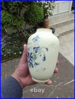Vase Camille Tharaud porcelaine de Limoges violettes Art Déco signée G. Dupuy