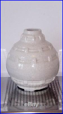 Vase Ceramique Craquelee. Art Deco. 1930