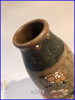 Vase Céramique GRÈS KERAMIS D. 668 / 968 Charles CATTEAU Art Deco Fleurs Belges