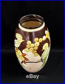 Vase Céramique Keramis Art Déco Perruche Oiseau Stylisé