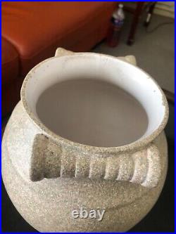Vase Céramique Néoclassique Art Déco Beige Années 1930 Ceramic 25cm Keramikvase
