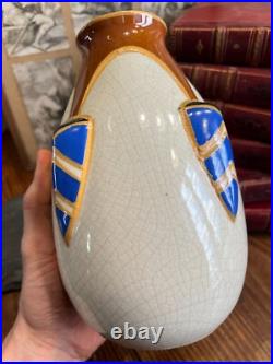 Vase Céramique Peinte Art Déco Belge Amc