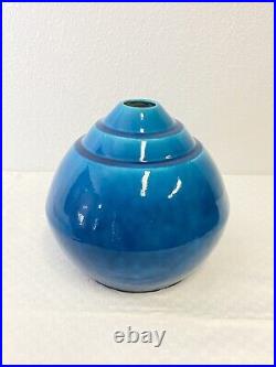 Vase Céramique Primavera Bleu Celeste Turquoise Bleu Période art Deco